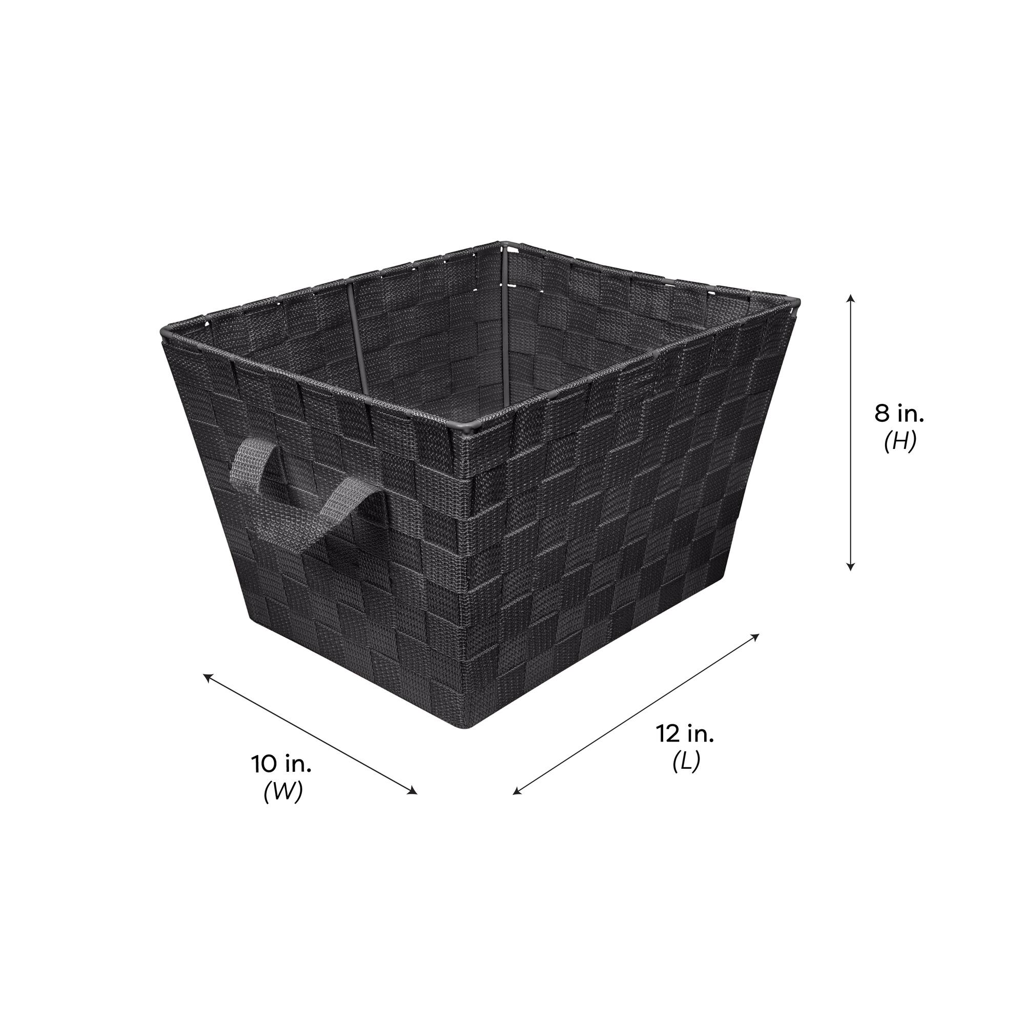 Simplify 10" Black Small Woven Storage Bin
